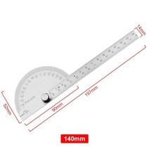 180도 각도기 금속 각도 파인더 각도계 스테인레스 스틸 게이지 조정 가능한 측정 눈금자 각도 목공 도구 세트, 빨간색, 02 140mm