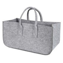 캠핑 장작 펠트 가방 벽난로 나무 가방 펠트 바구니 화재 나무 포켓 장작 바구니, 라이트 그레이