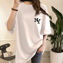 프리티 글라라 박시 반팔 티셔츠 여성 루즈핏 레터링 박시티 s-06e (8077851)