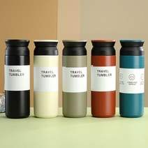 스텐 텀블러 보냉 보온병 500ml 휴대용 물병, 블랙