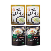 착한들 더착한 한우 사골 고기 곰탕 2팩 + 한우 사골 도가니탕 2팩, 1세트, 500g