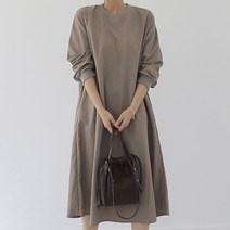어반프랑 여성용 프라 바스락 루즈핏 A라인 데일리 롱 원피스