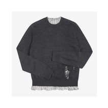 [메종마르지엘라] S50HA1007 S17784 860 Anonymity of the Lining 하이브리드 남성 울 니트 그레이