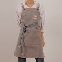 (무료 글자자수) 빈티지 캔버스 앞치마_바리스타 카페 캠핑 공방 (내일출고) + 사은품(북유럽패턴 앞치마), 그레이(L), 1개