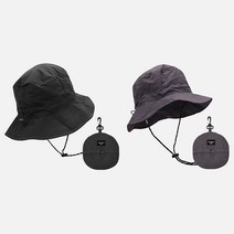 MDIV 패커블벙거지모자 등산 캠핑 야외 아웃도어 경량버킷햇 2장세트, A-블랙 차콜