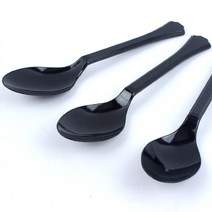 일회용 숟가락 100개 나무젓가락 빙수스푼 일회용포크, 블랙 빙수스푼 100개