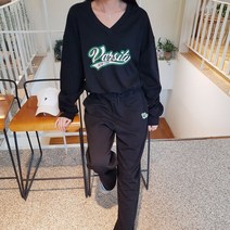 상상그이상 여성용 국내제작 브이넥 맨투맨 롱기장 와이드팬츠 트레이닝세트 여자 츄리닝 운동복 원마일웨어 엄마등원룩 간절기 데일리세트