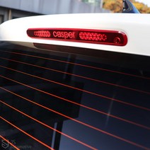 [JS AUTOMOTIVE] 현대 AX1 캐스퍼튜닝 브레이크등 패널 아크릴 스티커 엠블럼 로고 인테리어 용품, 레드