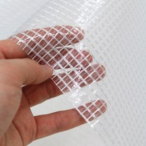 소잉홀릭 PVC방수원단) 투명체크 - 투명비닐원단