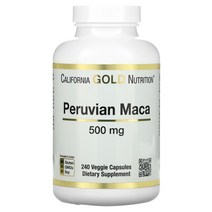California Gold Nutrition Peruvian Maca 캘리포니아 골드 뉴트리션 페루산 마카 500mg 240 캡슐, One Color, One Size