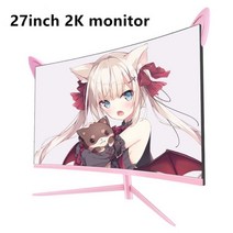 24인치모니터 포터블모니터 27 인치 1k/2k 165hz 1800R 커브 게임용 핑크 컴퓨터 모니터 HDR10 동기화 데스, 02 27 2k 165hz Monitor