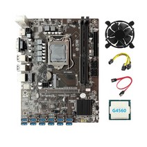 B250C BTC Mining Motherboard 12GPU PCIE To USB3.0 Slot LGA1151G4560 CPUSATA CableCooling Fan6Pin Dua