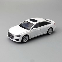 다이캐스트 장식품 jackiekim 모델 1:32 스케일 audi a6 슈퍼 카 도어 개폐식 사운드 앰프 를 위한 가벼운 교육 컬렉션 선물, 하얀