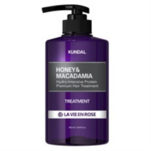 쿤달 허니 앤 마카다미아 헤어 트리트먼트 라비앙로즈향, 6개, 500ml