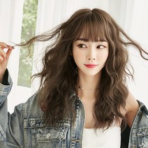 routop 통가발 긴머리 곱슬모 가발 여성용 다색깔 가발망 포함 54CM, 1개, 갈색