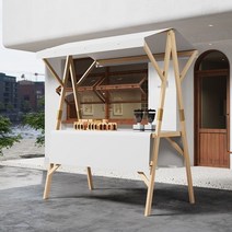 이동식 가판대 포장마차 푸드트럭 상품 노점 판매대, free, 화이트 150x60x200cm