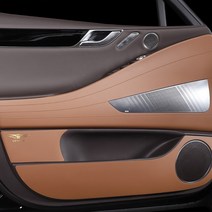 카디즈 제네시스 G70 G80 G90 GV60 GV70 GV80 전용 스크래치방지 풀컬러각인 가죽도어커버 목쿠션 1PCS, 새들 브라운, 제네시스 전차종 공용 목쿠션