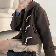 [고퀄보장/누빔] 후회없는 인스타 감성 프리미엄 오버 크롭핏 더플 후드 떡볶이 숏 코트 자켓 3color]톰보이더플코트