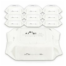 대용량 시치미 쓱 순한 업소용 유아용 캡형 물티슈 100매 10팩, 100매입(10팩)