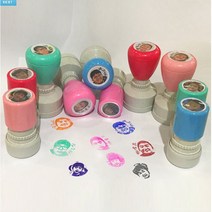 [스탬프스토리] 2원형포토스탬프 가족얼굴도장 아기얼굴도장, 블루, 케이스-블루