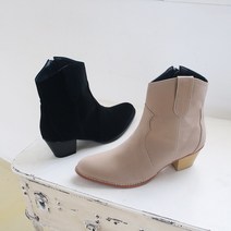 국내제작 둥근코 우드굽 앵클부츠 통굽 디커부츠 6cm