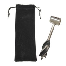 수동 나무 오거 드릴 비트 multitool Bushcraft 펀처 핸드 오거 드릴 하이킹 배낭 액세서리, 16x4cm, 블랙 실버, 스테인레스 스틸, 1개