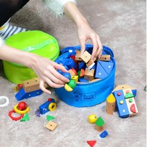 아이방수납 장난감정리 원형 정리파우치 여행정리백 짐정리, 에버그린
