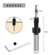 단단한 합금 드릴 비트 카운터 싱크 생크 라우터 빠른 드릴링 H 목공 밀링 커터, 09 8x8x4.2
