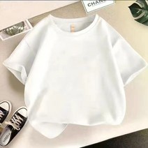 봄여름 순면 풀오버 반팔 화이트 원피스 기본 반팔 티셔츠 롱