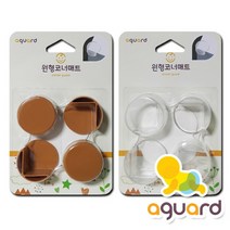 아가드 원형 코너보호대 안전모서리매트 4입, 투명