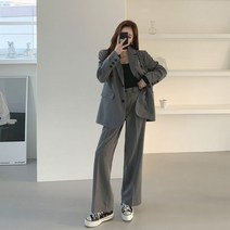 회색 캐주얼정장 하나쯤은필요한 가을 여성 바지 정장 세트 하객룩 오피스룩 출근 정장 예쁜곳