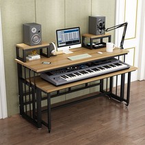 작곡 미디 피아노 책상 전자 오르간 테이블 데스크 건반, 조립하다., 블랙프레임 라이트 오크  가로 140폭 137