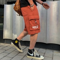 일자핏카고바지 짧은 바지남자 여름 트렌드 캐쥬얼 롤리 와이드 루즈핏 스트레이트핏 5부 하프팬츠 4995537832