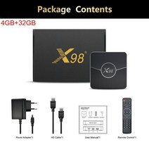 ott박스 디자인 x 98 플러스 Amlogic s905 w2 안드로이드 11 OS 듀얼 와이파이 BT 스마트 OTT TV 박스 유튜브 넷플릭스 ip tv 지원, 02 4GB 32GB_01 미국 플러그