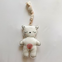 개달당 강아지 굿나잇 터그놀이 베어 삑삑이 이갈이 장난감, 화이트