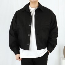 남자 크롭 트러커 봄 청자켓 숏 왁스 머슬핏 자켓