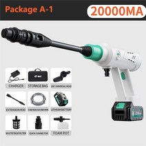 속도측정기 스피드건 속도 측정 압력 와셔 무선 전기 세차 배터리 전원 디스플레이 터치, 패키지 a-1