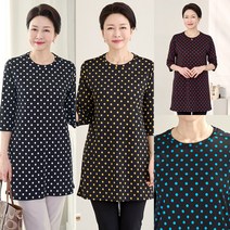 로즈맘 엄마옷 로즈맘 블레도트패턴롱티셔츠/엄마티셔츠 중년여성티셔츠 선물 50대옷 중년여성의류