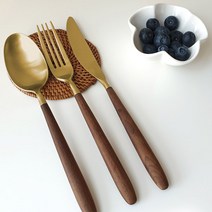 소코데코 골든벨 메이플우드 블랙 화이트 부부 수저세트 골드 실버 백화점 커트러리 40종, 12.골드 양식숟가락
