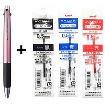 유니 제트스트림 고급형 3색 볼펜 1개 + 리필심 3개, SXE3-800-05 라이트핑크(51)+ 리필3개