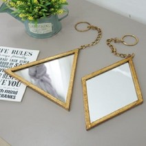 끈거울 인테리어 빈티지 도형 삼각 마름모 탁상거울 침실가구, 삼각 거울