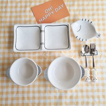 [토앤스토리] 유아식기B세트 5P 도자기 공방그릇, 유아식기B세트 국+국구성