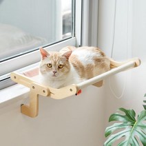 MEWOOFUN 고양이 창 퍼치 라운지 마운트 해먹 좌석 침대 선반 실내 고양이용 드릴링 없음 흡입 컵 없음핑크회색, 핑크/그레이