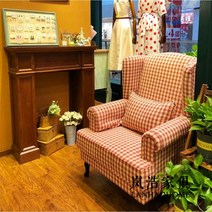 인테리어 레트로 체크 꽃 미국 복고풍 싱글소파 엔틱 1인용 소파 빈티지, 01.싱글, 04.Dtype