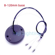 LED 램프베이스 천장 로즈 케이블 와이어 스틸 캐노피 플레이트 펜던트 조명 DIY, 04 B- black_01 1m cable