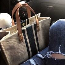 소가죽토트백 여성을 위한 대형 캔버스 가방 럭셔리 핸드백 빈티지 스트라이프 토트 백 여성 휴대용 비즈니스 서류 스타일
