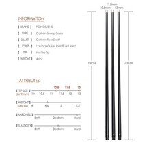 당구큐대 롱고니 모리나리 고리나 큐 당구 용품블랙 카본 에너지 풀 샤프트 29, 3142 유니록 조인트, 11.8mm