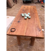 고재 테이블 우드슬랩 느릅 나무 식탁 원목 상판 전통찻집 한식당, 빈티지 티테이블(170x60높이75)