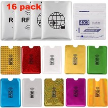 신용 카드 리더기 휴대용 모바일 포스 단말기 Luumxai RFID 차단 슬리브 봉투 16개(신용 카드 홀더 10개 및, 한개옵션0