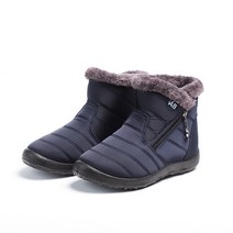 Women Boots Snow Flat Ladies Shoes Waterproof Zipper For Comfortable Fur Mujer Winter, 08 42, 03 파란_08 42